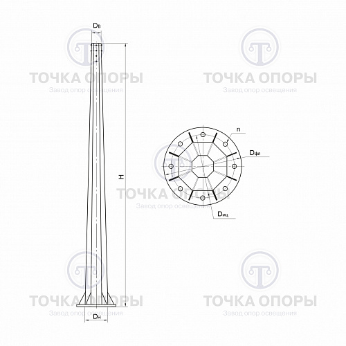 Чертеж опоры СФГ-400(90)-8,0-02